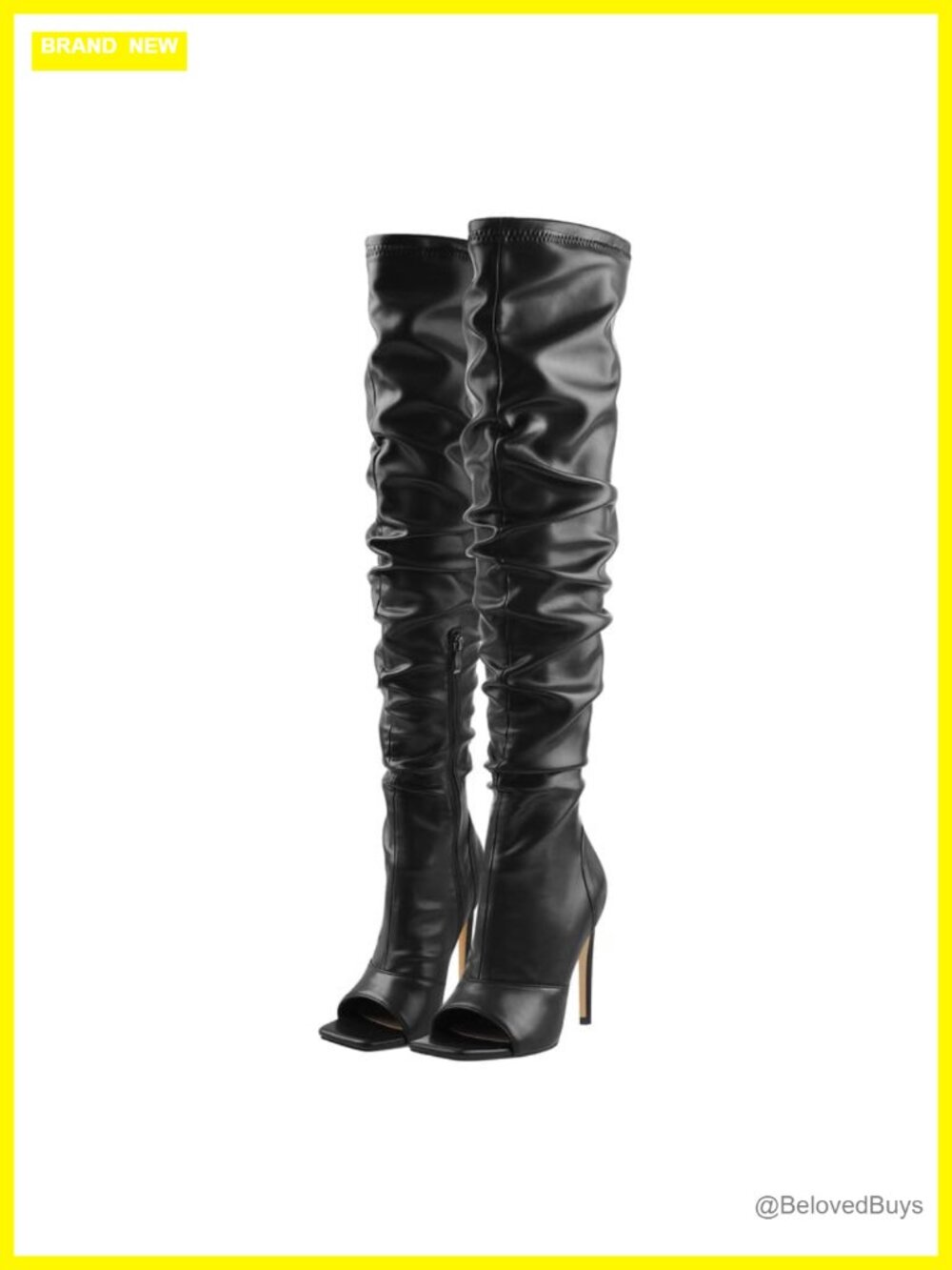 LISHAN Women's Stiletto Heel Over the Knee Boots Pointed Toe